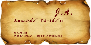 Januskó Adrián névjegykártya